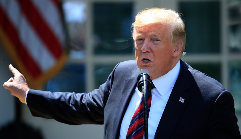 President Donald Trump speaks about modernizing the immigration system in the Rose Garden of the White House, Thursday, May 16, 2019, in Washington.