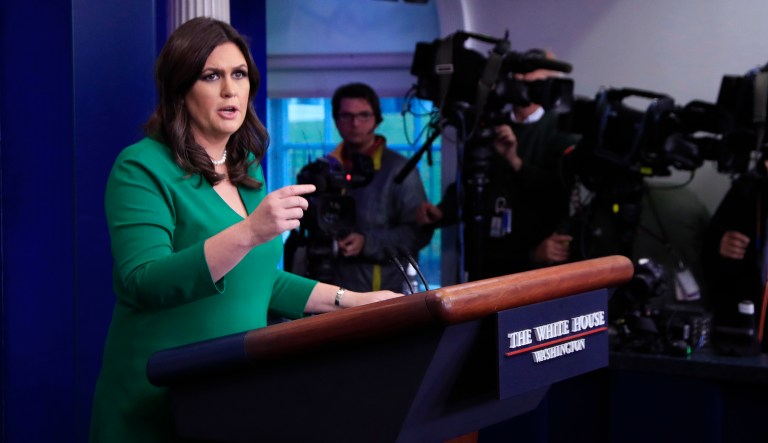 Several high-profile columnists and writers have torn into Sanders over the last few weeks to mock her appearance, the way she talks, and most recently, an alleged disdain she showed the press by asking them at a briefing this week to say why they are thankful this holiday season. (AP Photo/Manuel Balce Ceneta)
