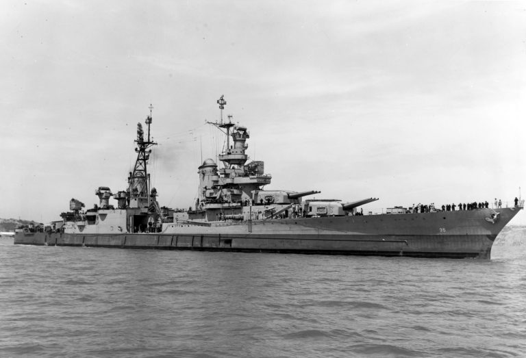 A Japanese submarine torpedoed the USS Indianapolis early in the morning of July 30, 1945, according to the Navy. Only 316 people survived the dehydration, drowning, and shark attacks that ensued over the subsequent four to five days they spent stuck in the water. (U.S. Navy photo / Released)
