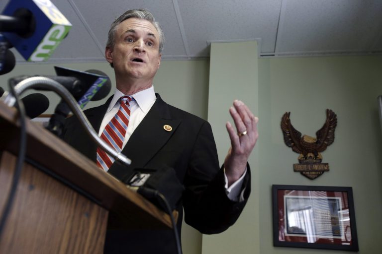 Former Rep Rob Andrews answers a question Feb. 4 in Haddon Heights, N.J. (AP/Mel Evans)