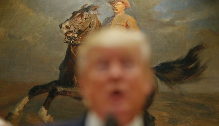 President Trump entered office with the most ostentatious promises, but, ironically, his tenure could end up remembered more like Silent Calvin Coolidge than Rough Rider Teddy Roosevelt. (AP Photo/Pablo Martinez Monsivais)
