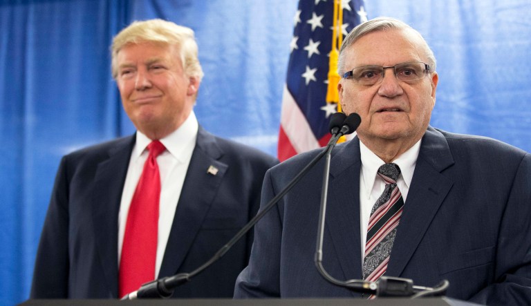 Arpaio was convicted of contempt last month for defying a judge's order that his department not arrest suspected illegal immigrants without suspicion that they committed a state crime. (AP Photo/Mary Altaffer, File)