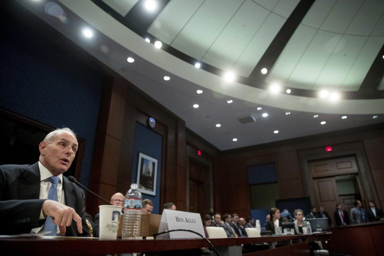 Homeland Security Secretary John Kelly testifies on Capitol Hill on Feb. 7 before the House Homeland Security Committee. (AP Photo/Andrew Harnik)
