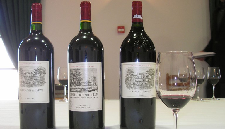 Barrel samples of the 2009 vintage of Chateau Lafite-Rothschild, a favorite of Chinese wine lovers, are displayed at Chateau Duhart-Milon during this year's en primeur tastings in Bordeaux, France.