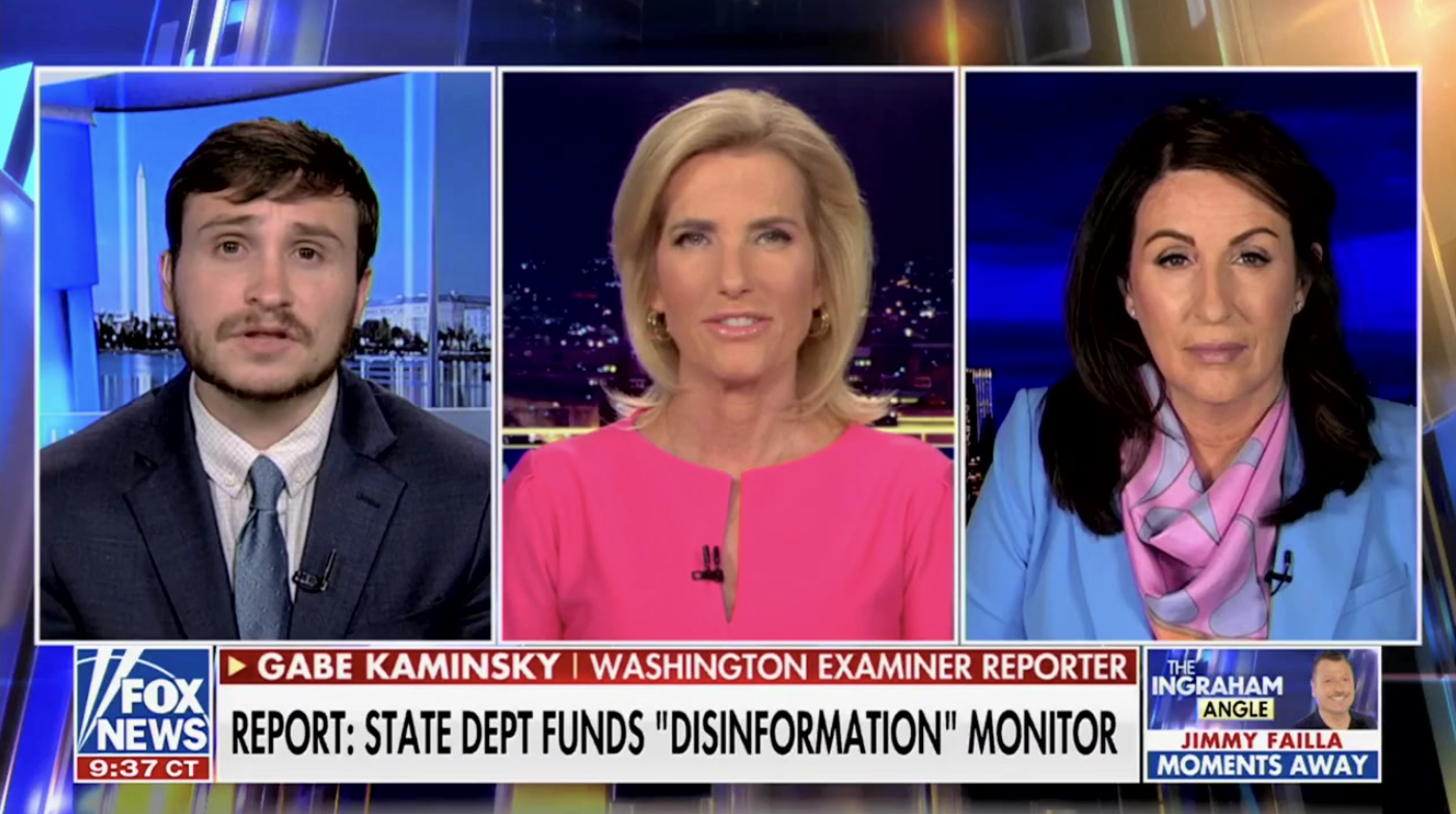 WATCH: Ingraham Angle touts ‘fantastic’ Washington Examiner report on State Dept. censorship