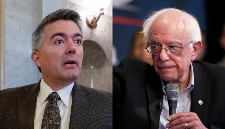 Cory Gardner and Bernie Sanders are shown.