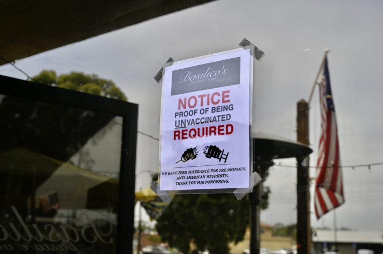 California restaurant vows to serve only unvaccinated diners