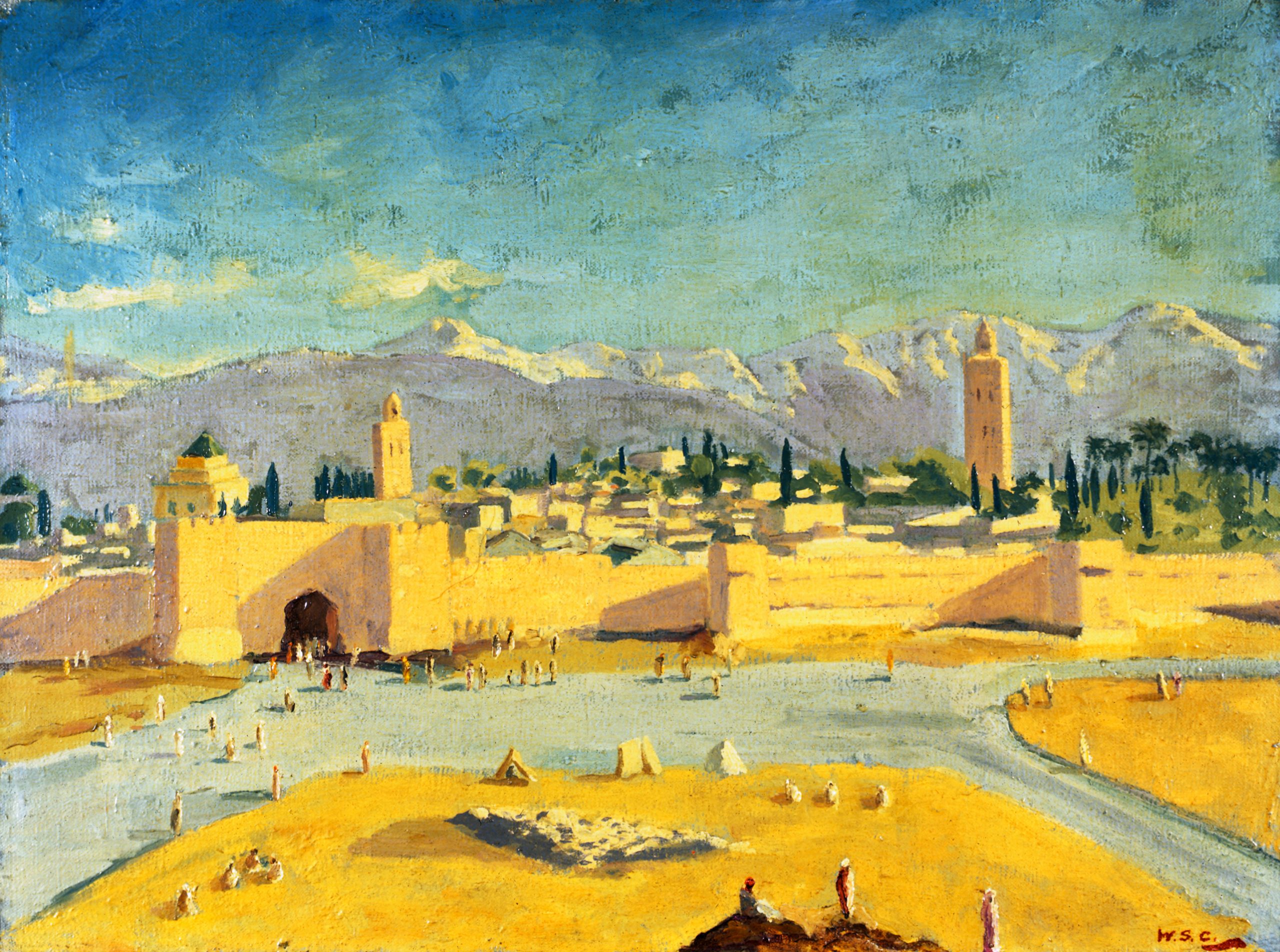 Winston Churchill's painting 'The Tower of Katoubia Mosque' (1943)