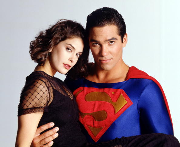 Teri Hatcher (left) and Dean Cain (right) as Lois Lane and Clark Kent/Superman during the 1990s TV series