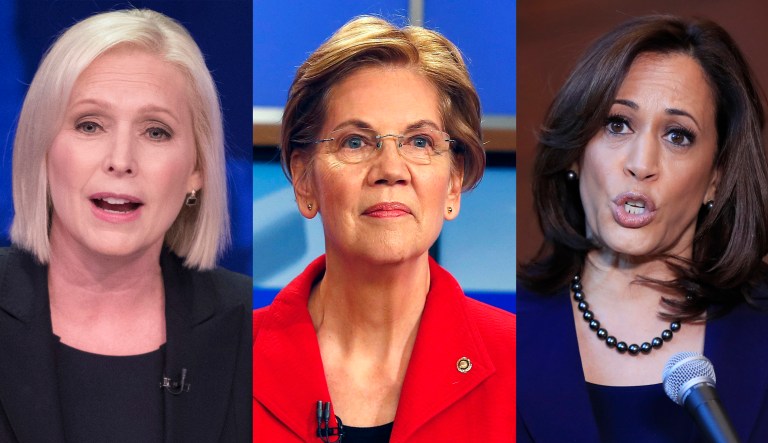 Kirsten Gillibrand Elizabeth Warren and Kamala Harris