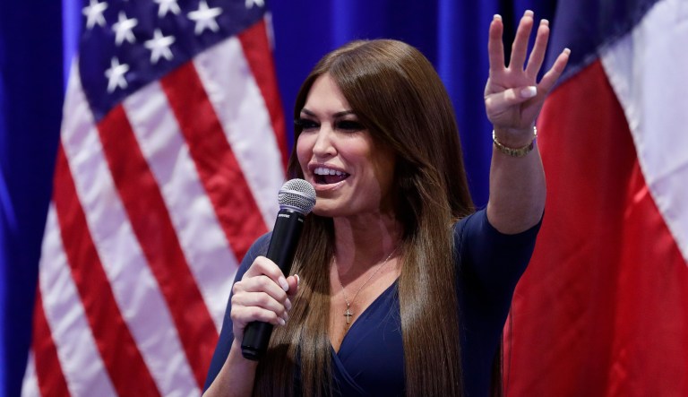 Trump campaign senior advisor Kimberly Guilfoyle speaks to supporters President Donald Trump during a panel discussion, Tuesday, Oct. 15, 2019, in San Antonio.                   