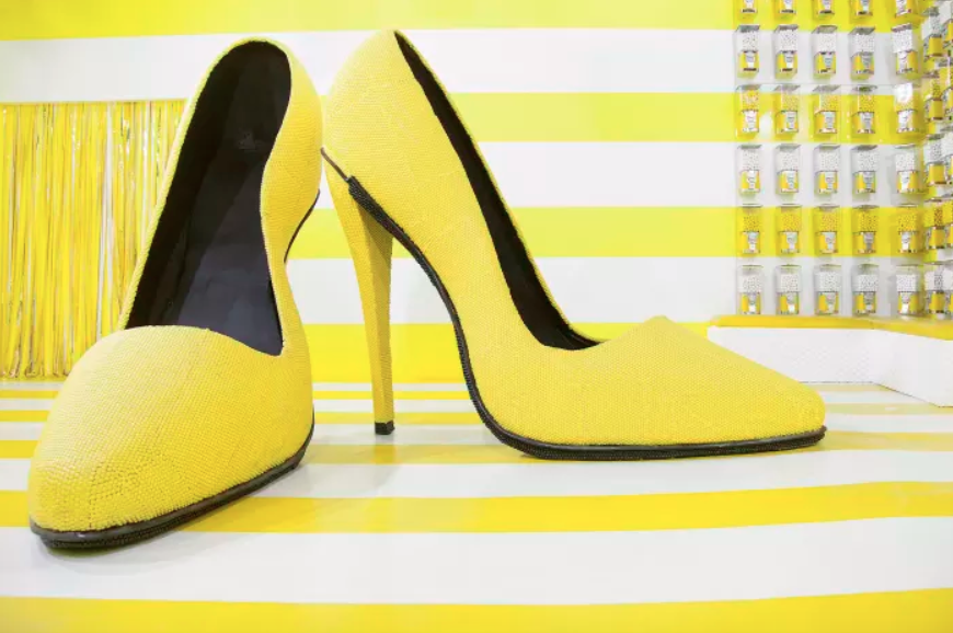 Giant shoes from the Happy Place pop-up show in Chicago.