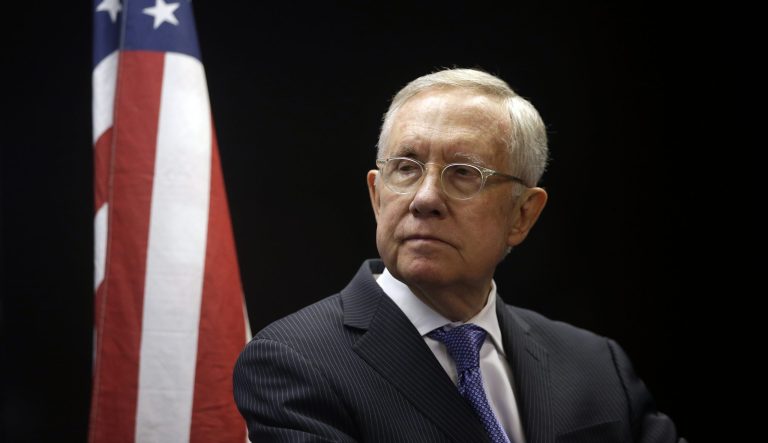 Former Senate Minority Leader Harry Reid is seen.