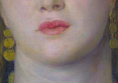 Fanny Cornforth’s mouth—detail from Dante Gabriel Rossetti’s ‘Bocca Baciata’ (1859)