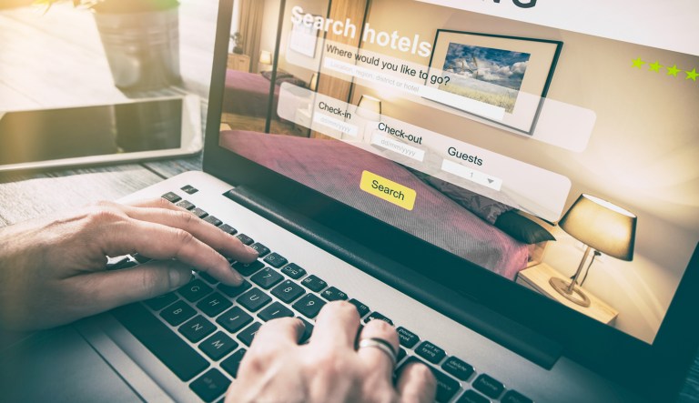 booking hotel travel traveler search business reservation holiday book research plan tourism concept