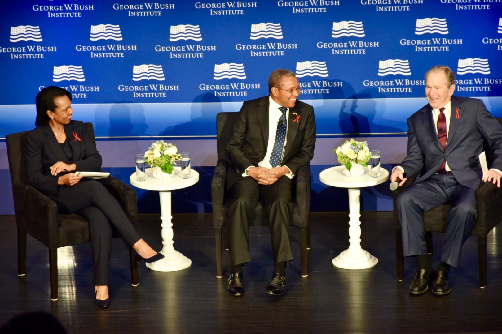 George Bush and Condoleeza Rice 