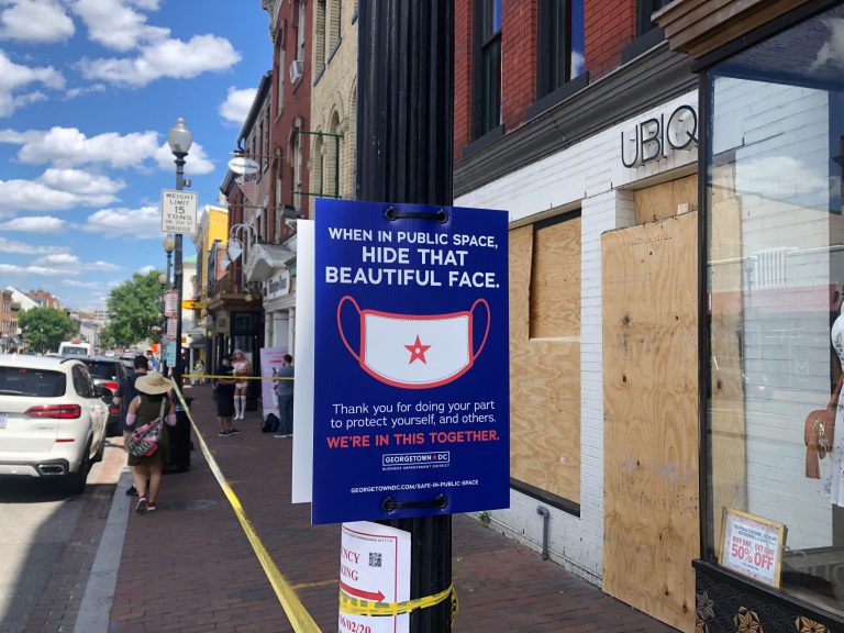 Yellow police tape surrounds the vandalized Capitol Hill Crisis Pregnancy Center in Washington on Friday.
