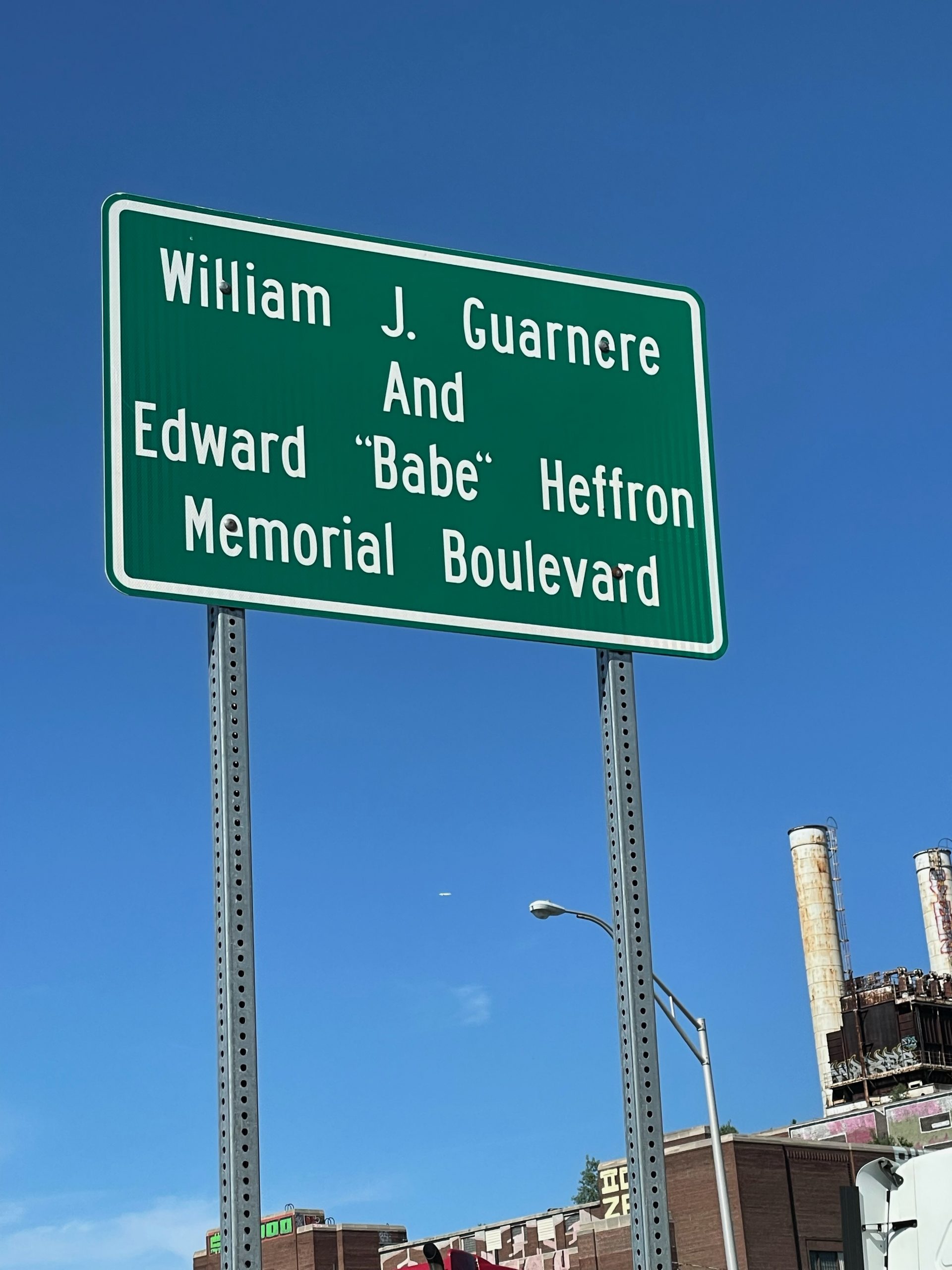 Guarnere and Heffron Memorial Boulevard sign in Philadelphia
