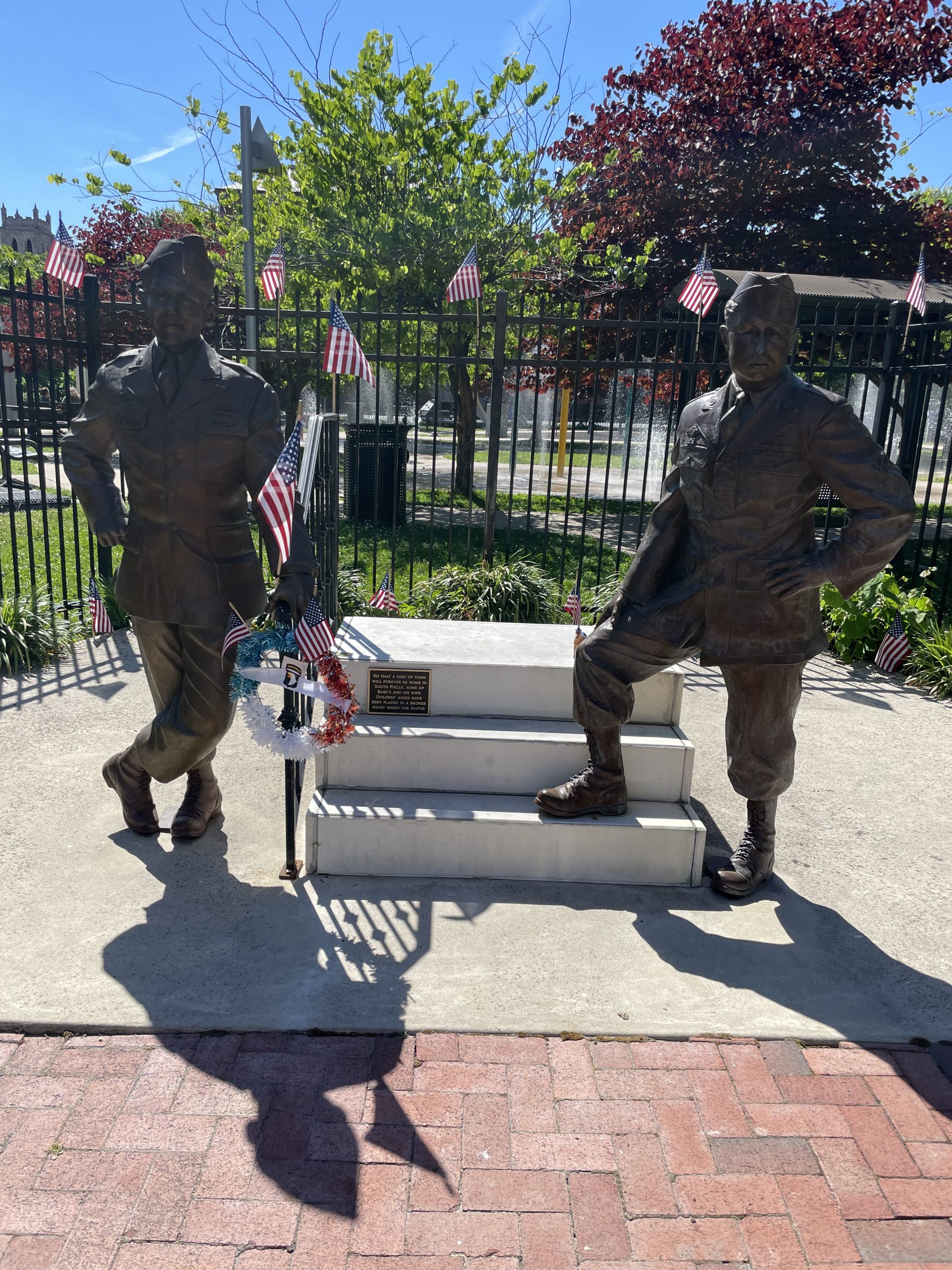 Statues of Edward "Babe" Heffron and William "Wild Bill" Guarnere in South Philadelphia
