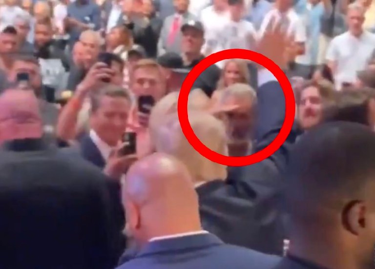 Mel Gibson seen saluting Trump at UFC match