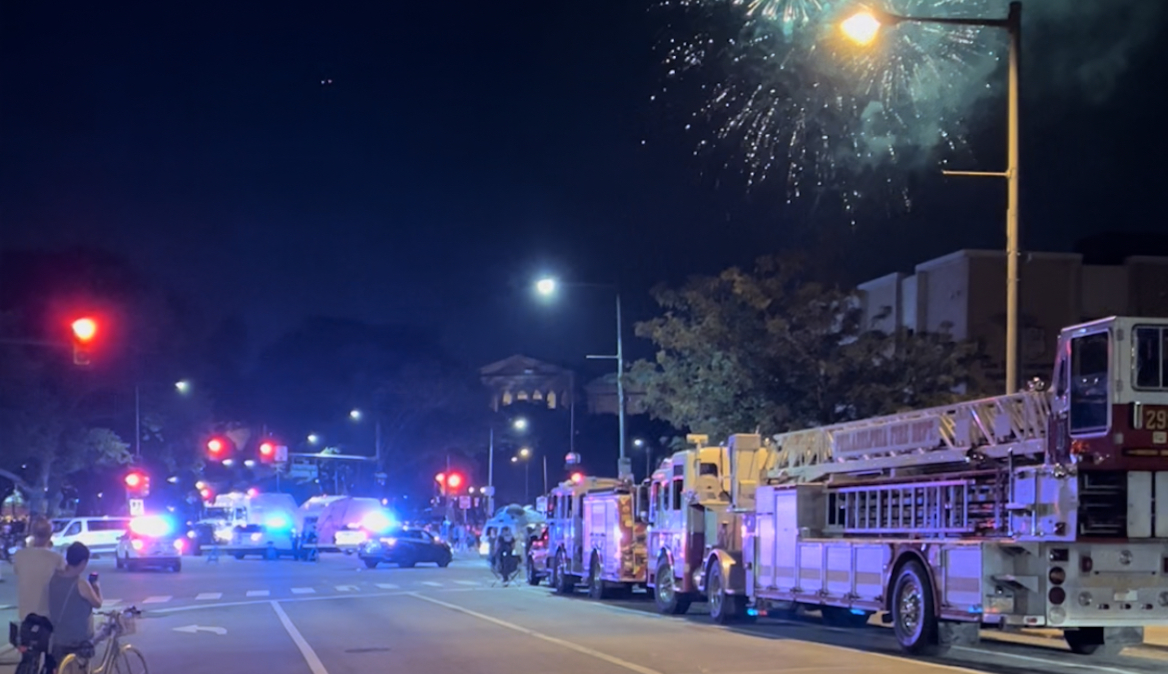 Spectators scatter after two officers shot near Philadelphia fireworks show