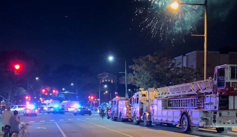 Spectators scatter after two officers shot near Philadelphia fireworks show