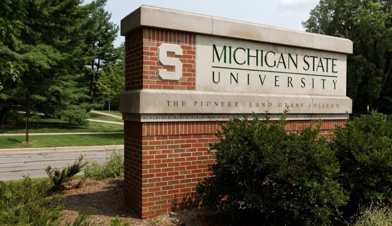 East Lansing, MI, USA - August 1, 2014: An entrance to Michigan State University.