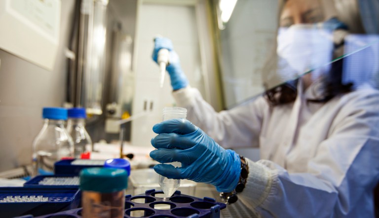 Doctor researches in lab