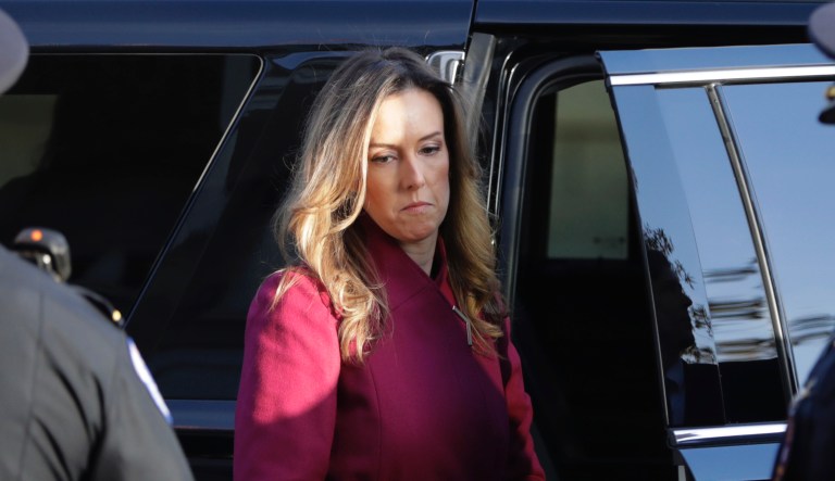 Jennifer Williams, an aide to Vice President Mike Pence, arrives to testify before the House Intelligence Committee on Capitol Hill in Washington, Tuesday, Nov. 19, 2019, during a public impeachment hearing of President Donald Trump's efforts to tie U.S. aid for Ukraine to investigations of his political opponents.