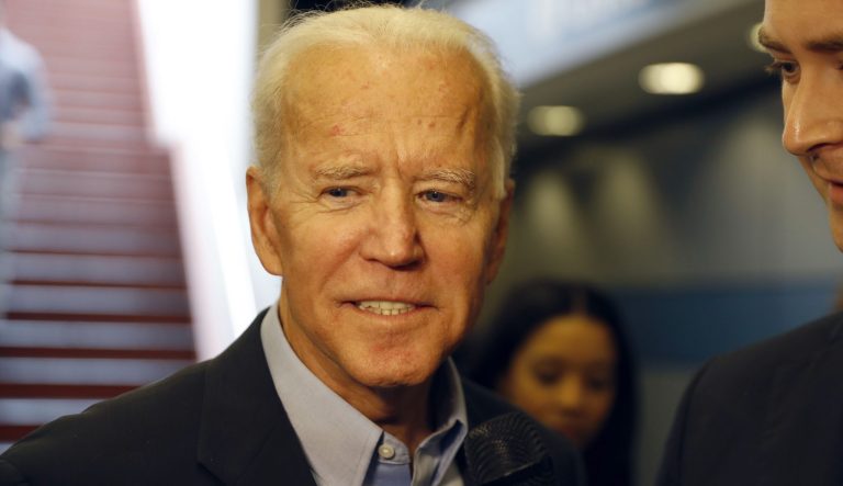 Former Vice President and Democratic presidential candidate Joe Biden arrives at the Wilmington train station Thursday April 25, 2019 in Wilmington, Delaware. Biden announced his candidacy for president via video on Thursday morning. 