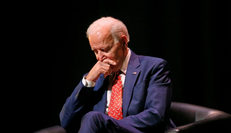 Former Vice President Joe Biden pauses as he speaks at the University of Utah Thursday Dec. 13, 2018, in Salt Lake City. Biden says he initially refused to run with then-presidential candidate Barack Obama a decade ago, but his family ultimately convinced him he had to support an African-American candidate with a real chance of winning. Biden was greeted with a standing ovation when he spoke amid speculation about whether he'll launch his own campaign for president. He did not directly address the possibility of another run in the speech that marks his final public event for 2018.