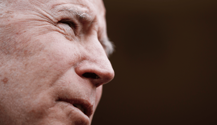 Democratic presidential candidate former Vice President Joe Biden speaks with members of the media after attending services, Sunday, Feb. 23, 2020, at the Royal Missionary Baptist Church in North Charleston, S.C. (AP Photo/Matt Rourke)