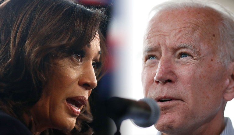 Sen. Kamala Harris and Joe Biden are shown.