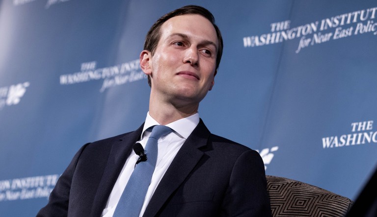 Jared Kushner, senior White House adviser, listens during the Washington Institute Soref Symposium Dinner in Washington, D.C., on May 2, 2019.