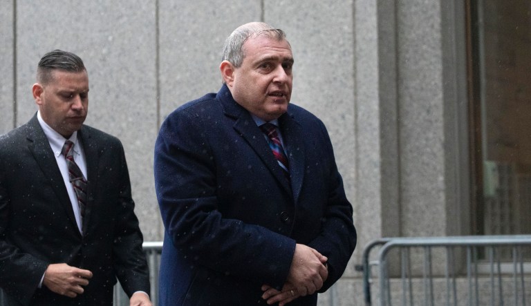 Lev Parnas, right, a Rudy Giuliani associate with ties to Ukraine, arrives for a bail hearing in federal court, Tuesday, Dec. 17, 2019 in New York.