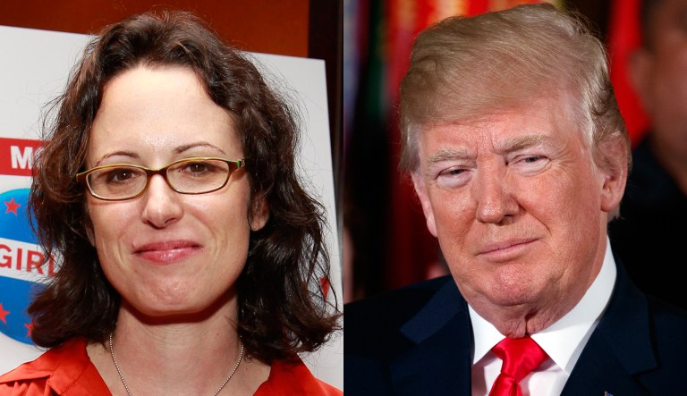 Maggie Haberman and Donald Trump.