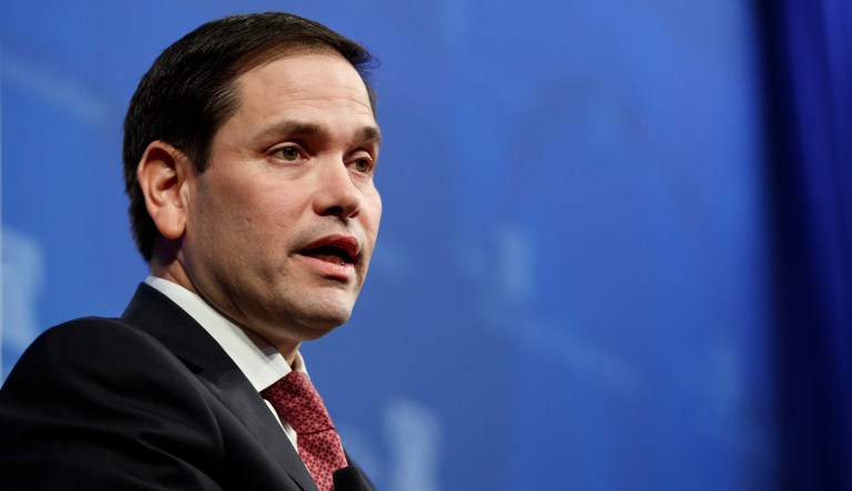 In this Monday, Feb. 11, 2019, file photo, U.S. Sen. Marco Rubio, R-Fla., speaks at the Heritage Foundation in Washington, about the crisis in Venezuela.