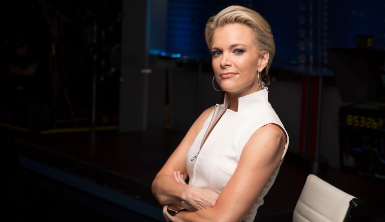 In this May 5, 2016 photo, Megyn Kelly poses for a portrait in New York. Donald Trump is a guest on Kellyâs first Fox network special, which airs May 17. 
