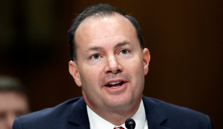Sen. Mike Lee, R-Utah, testifies during a hearing of the Senate Foreign Relations Committee on the nomination of former Utah Gov. Jon Huntsman to become the US ambassador to Russia, on Capitol Hill, Tuesday, Sept. 19, 2017 in Washington.