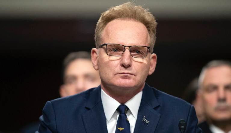Acting Navy Secretary Thomas Modly testifies during a hearing of the Senate Armed Services Committee about about ongoing reports of substandard housing conditions Tuesday, Dec. 3, 2019 in Washington, on Capitol Hill.