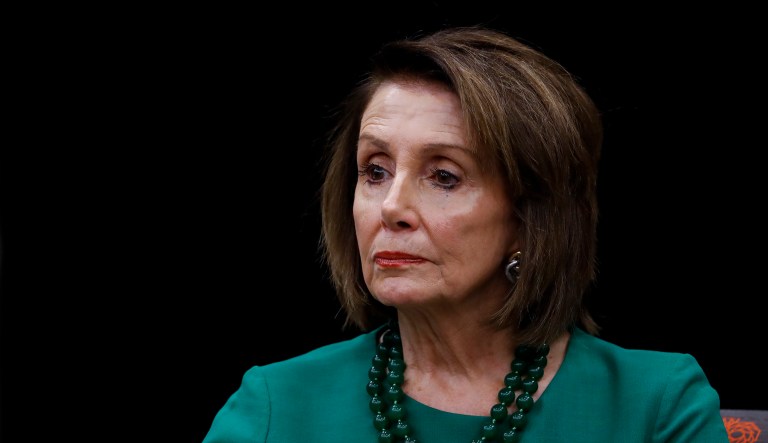 Speaker of the House Nancy Pelosi, D-Calif., pauses during a panel discussion at Delaware County Community College, Friday, May 24, 2019, in Media, Pa.