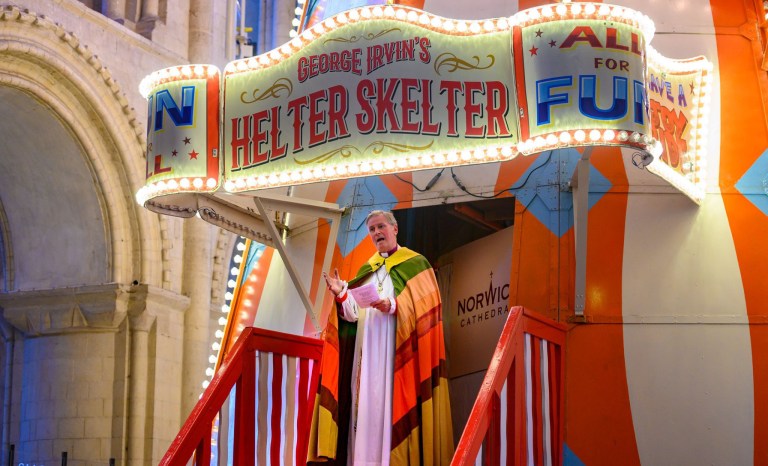 The Bishop of Lynn taking the closing service at Norwich Cathedral.