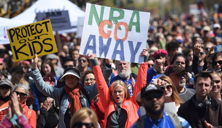 FILE - In this March 24, 2018, file photo, crowds of people participate in the March for Our Lives rally in support of gun control in San Francisco.