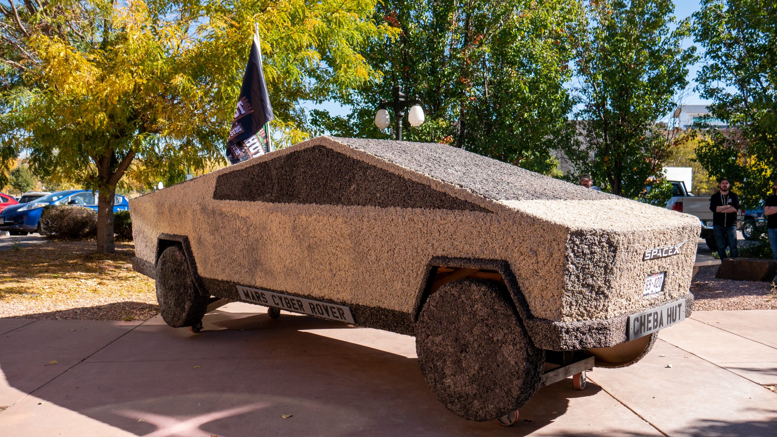 Marijuana-themed sandwich shop sends Rice Krispies replica of Tesla’s Cybertruck to SpaceX