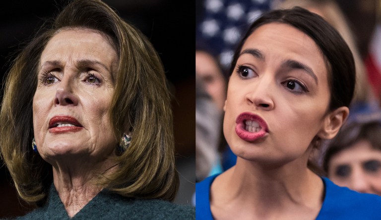 Nancy Pelosi and Alexandria Ocasio-Cortez