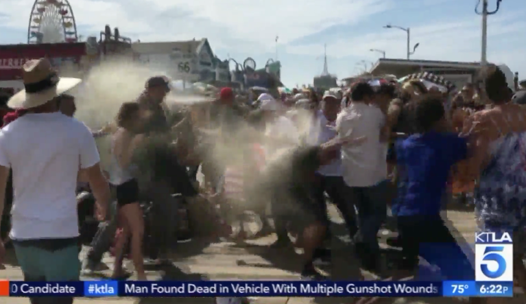 Man wearing MAGA hat arrested for dousing anti-Trump demonstrators with bear spray