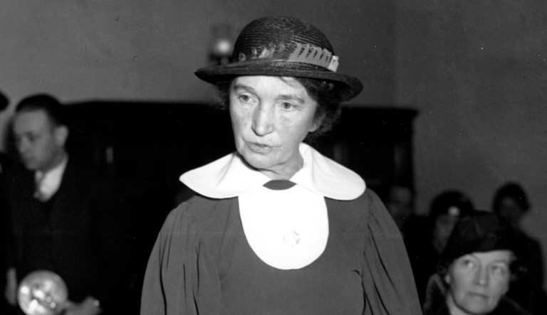Margaret Sanger, who founded the American Birth Control League in 1921, appeals before a Senate Committee for federal birth-control legislation in Washington, D.C., on March 1, 1934. 