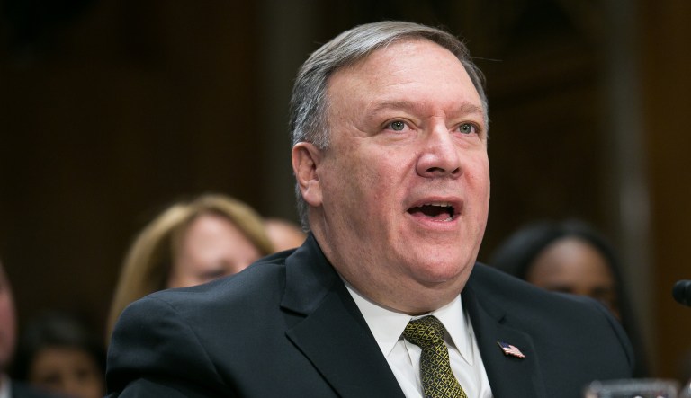 CIA Director Mike Pompeo, President Trump's pick to former Secretary of State Rex Tillerson, testifies before the Senate Foreign Relations Committee on his nomination, on April 12, 2018 in Washington, DC. 