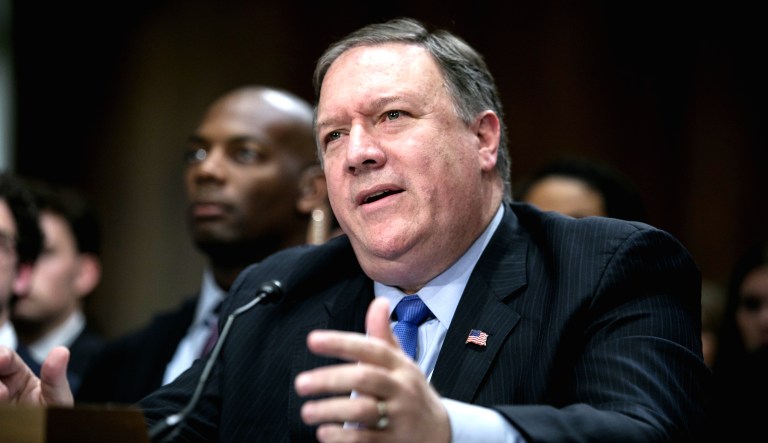 Secretary of State Mike Pompeo testifies before the Senate Foreign Relations Committee on Capitol Hill on Wednesday.