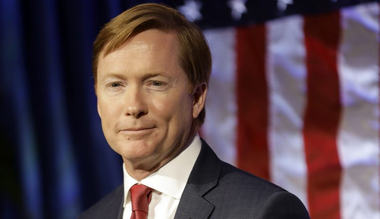 Florida Republican gubernatorial candidate Adam Putnam pauses as he gives his concession speech to supporters Tuesday, Aug. 28, 2018, in Lakeland, Fla. Putnam lost to U.S. Rep. Ron DeSantis. 